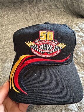 NHRA 50th Anniversary Black Racing Cap with Red & Yellow Accents Limited Edition